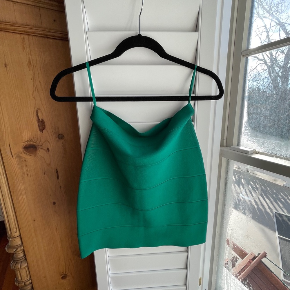 BCBG Emerald Green Simone Textured Bandage Skirt